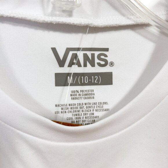✨NEW✨ VANS White Long Sleeve Tee Classic Checkered Design UPF 50 Sun Protection - Picture 6 of 7